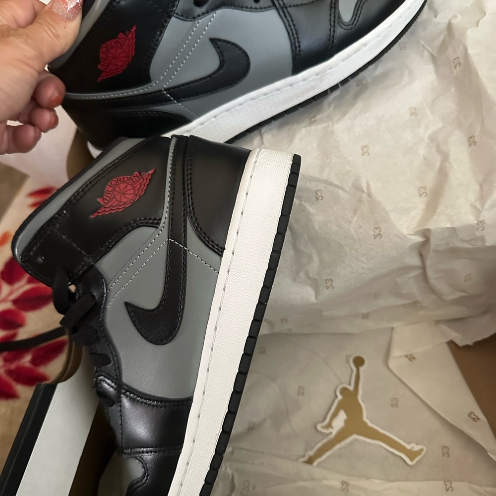 Jordan Men's Black, Gray, and Red Sneakers